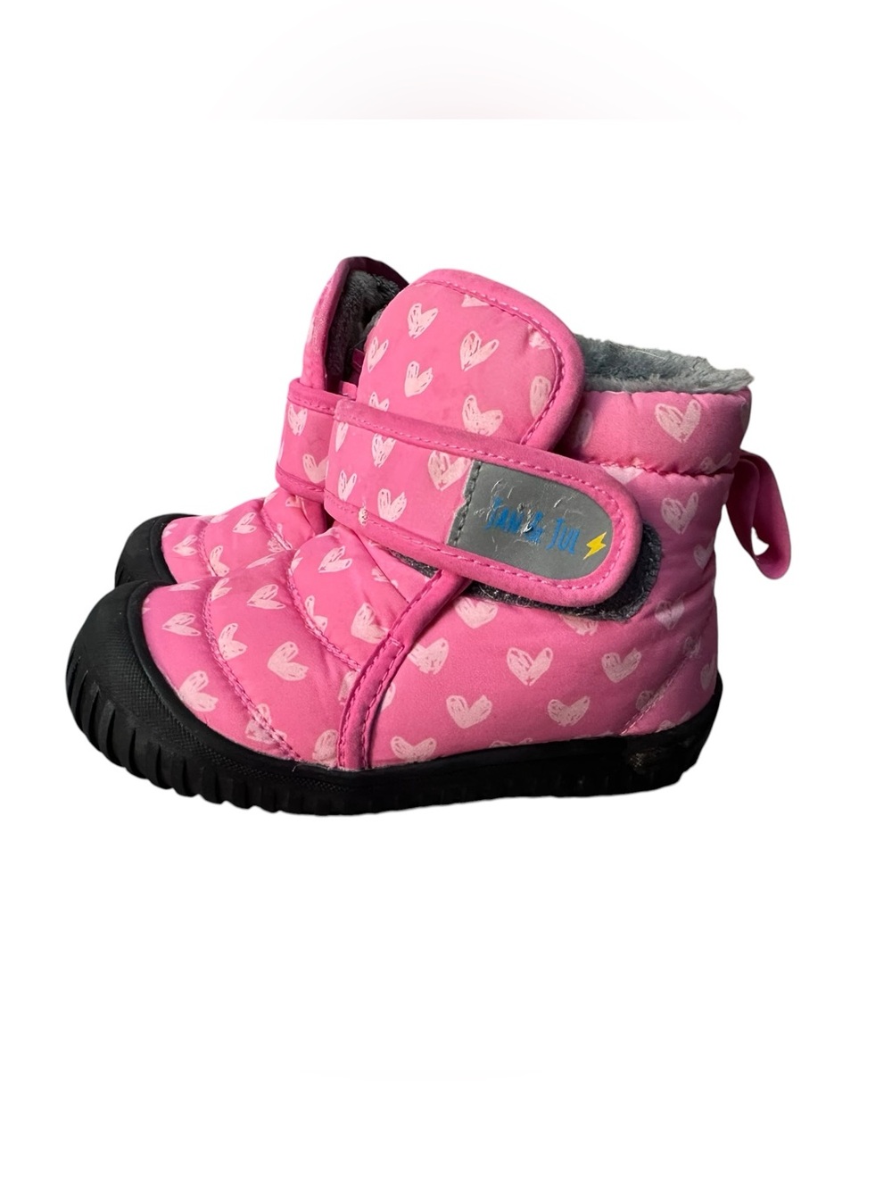 Jan & Jul Toasty-Dry Booties Pink Hearts Toddler Size 7